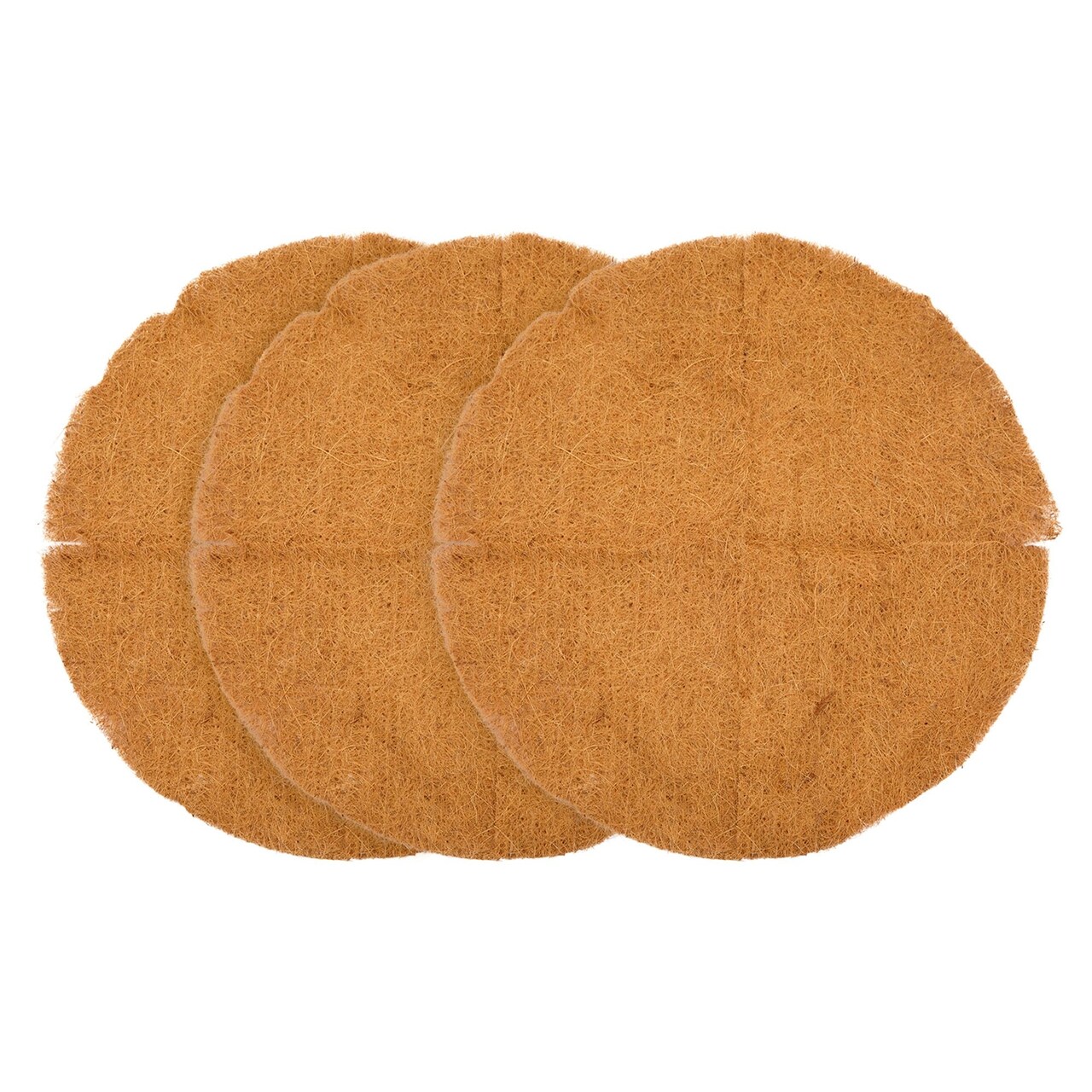 Coco Fiber Liner for 12” to 16” Hanging Metal Basket (24 in, 3 Pack)
